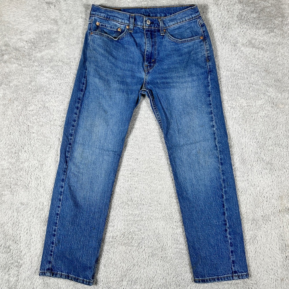 Levis 505 Regular Fit Jeans Mens 32x29 Blue Medium Wash Straight Leg Denim